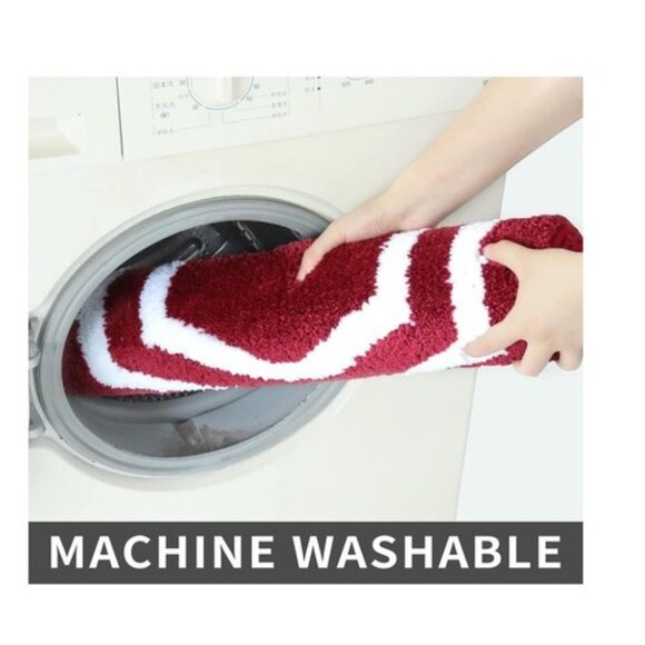 Bath Mat Rug Set Extra Thick Red Anti-slip Plush Cosy Homeer NIB - Picture 4 of 4